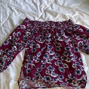 An off the shoulder top